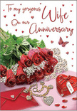 This anniversary card design captures the feeling of a private celebration at home in Charlton, set on a shimmering surface that reflects soft daylight like a polished table by the window. At the centre, a lush cluster of red roses spills gently across the scene, each bloom rich and velvety, their petals opening in deep layers of crimson that suggest passion and warmth. Slender stems of greenery weave between the flowers, bringing a natural freshness you might associate with a hand-tied bouquet delivered from a nearby florist to a house near Charlton Station. Below the roses, a carefully placed envelope lies ready to reveal heartfelt words, while a heart-shaped trinket box and a piece of elegant jewellery rest nearby, their metallic surfaces catching the light in small, romantic glints. Tiny hearts seem to float across the card's background, some sparkling, others matte, like scattered confetti after an intimate anniversary toast. A single butterfly motif appears mid-flutter against the warm tones, adding a touch of whimsy, as if love itself had taken flight. The card's message, written in graceful, flowing script, arcs around the arrangement, enhancing rather than distracting from the visual story. Textures shift from the soft plush of rose petals to the cool sheen of jewellery and the smoothness of fine paper, inviting you to imagine the feel of each element. The entire composition radiates tenderness and nostalgia, perfect for marking another year of shared life and quiet joy in Charlton.